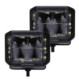 Go Rhino - Blackout Series LED Lights - Pair of 4x3 LED Cube Sideline Spot Light Kit