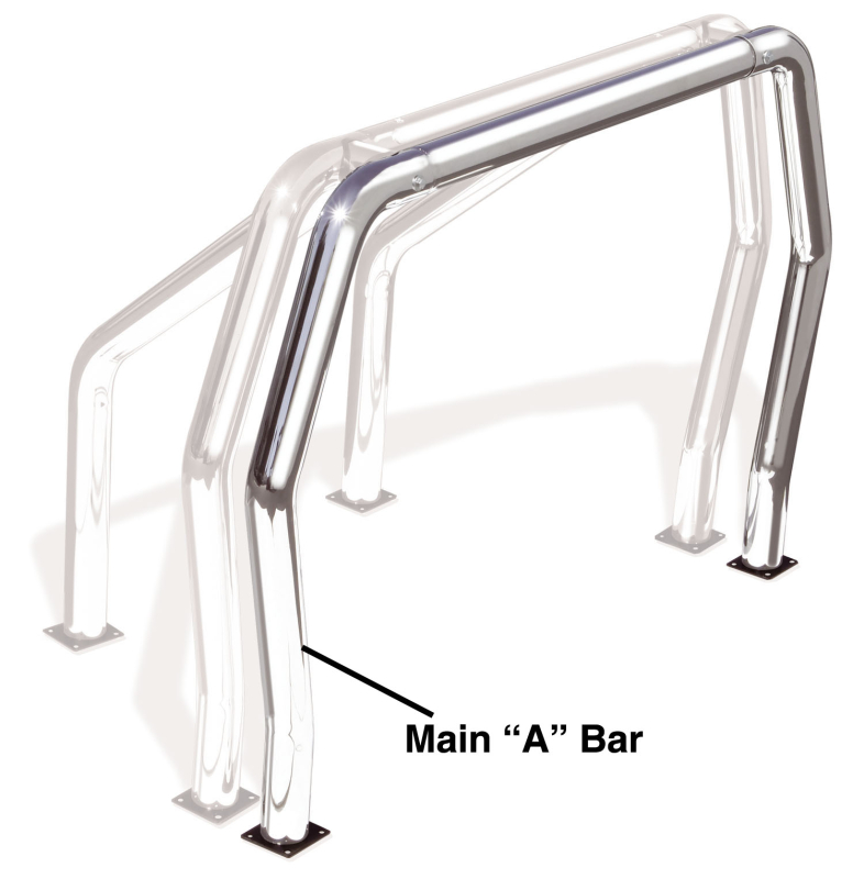 Go Rhino - Bed Bar Component - "A" Additional Bar - Chrome