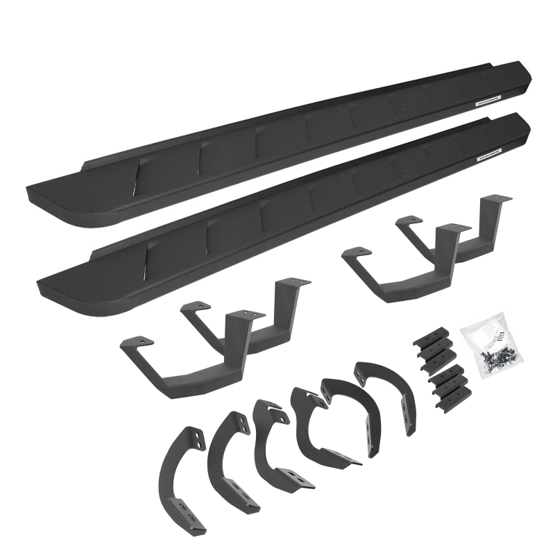Go Rhino - RB10 Running Boards w/Mounting Brackets, 2 Pairs Drop Steps Kit