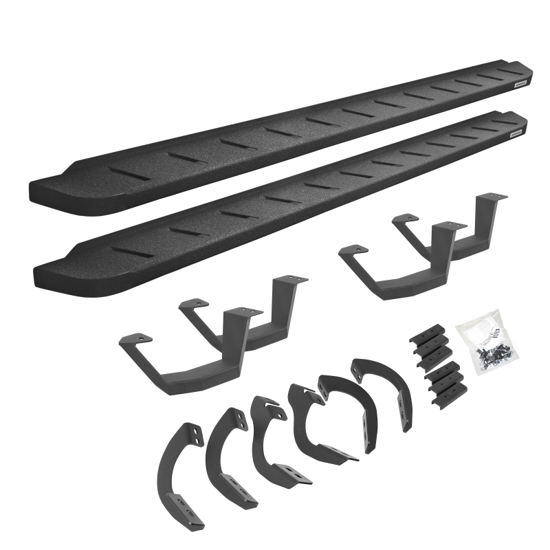 Go Rhino - RB10 Running Boards w/Mounting Brackets, 2 Pairs Drop Steps Kit