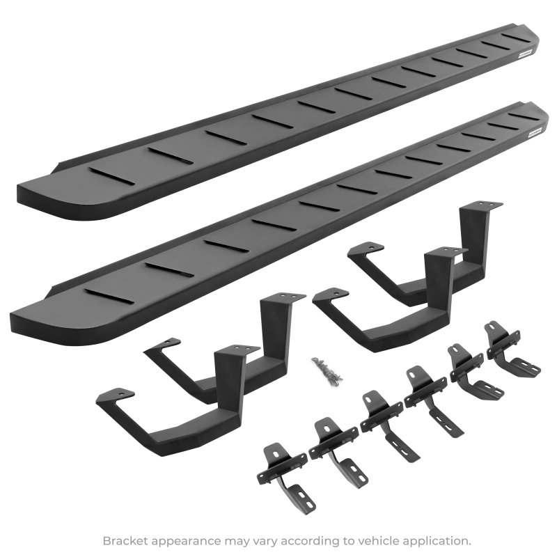 Go Rhino - RB10 Running Boards with Mounting Brackets, 2 Pairs Drop Steps Kit - Double Cab Only