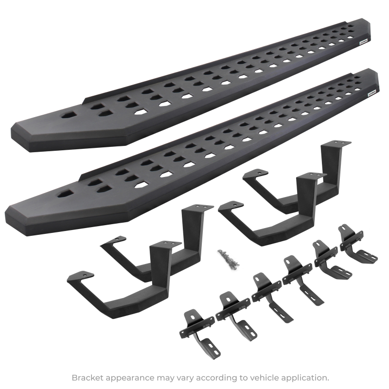 Go Rhino - RB20 Running Boards with Mounting Brackets, 2 Pairs Drop Steps Kit - Double Cab Only