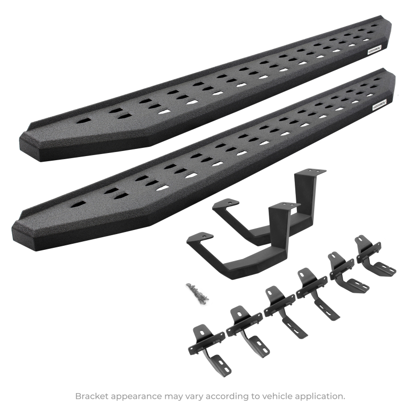 Go Rhino - RB20 Running Boards w Mounting Brackets, 1 Pair Drop Steps Kit
