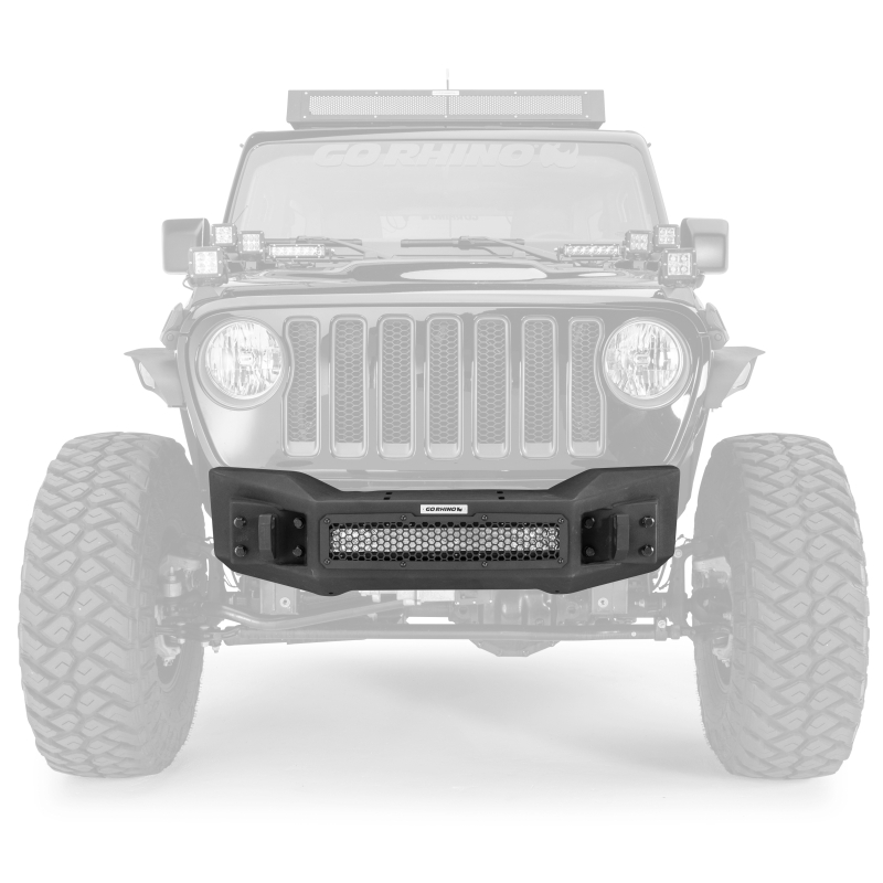 Go Rhino - Rockline Winch-Ready Front Stubby Bumper For Jeep