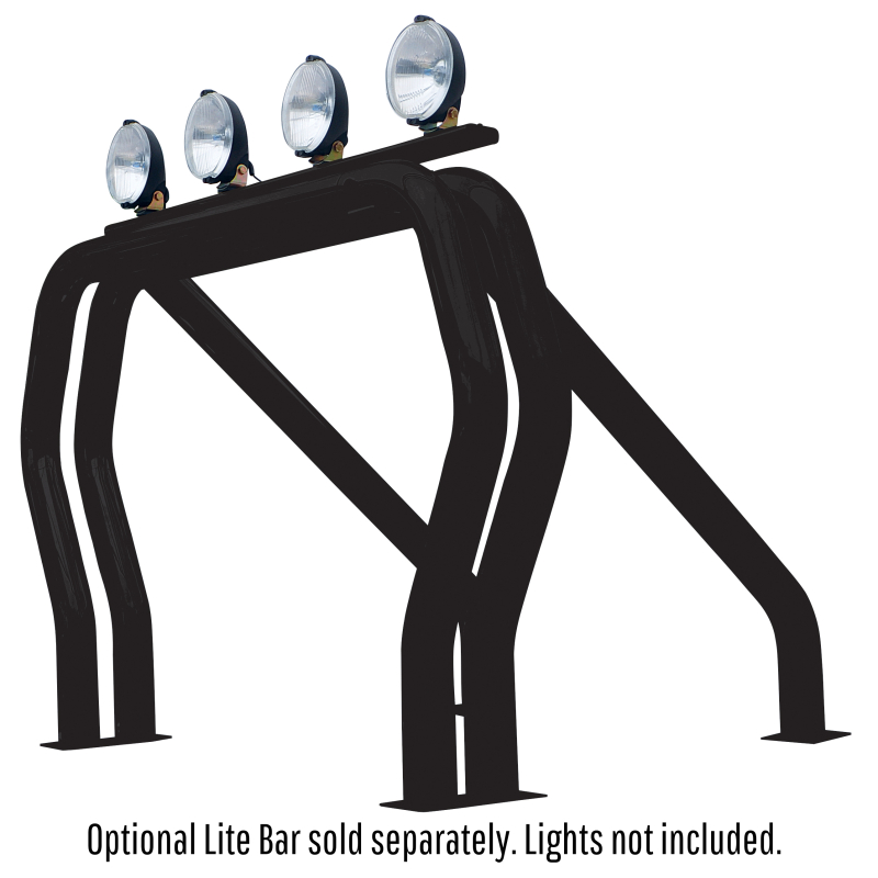 Go Rhino - Bed Bars Complete Kit - Double Bar/Single Kicker (Between wheel wells) - Black