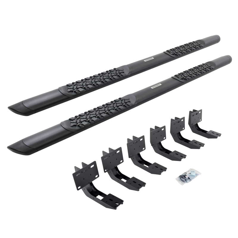 Go Rhino - V-Series V3 5" Side Steps - 87" Long - Side Step Bars + Mounting Brackets Kit