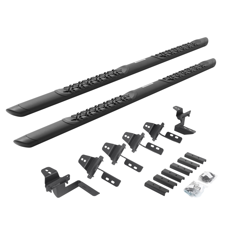 Go Rhino - V-Series V3 5" Side Steps - 68" Long - Side Step Bars + Mounting Brackets Kit