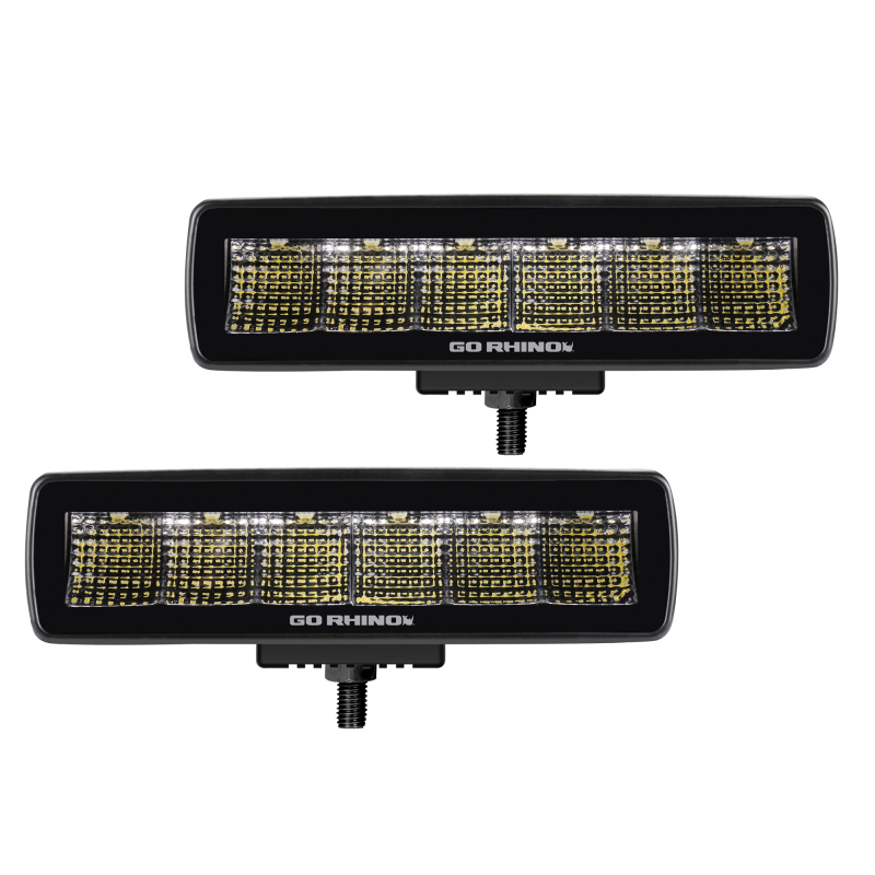 Go Rhino - Blackout Series LED Lights - Pair of Sixline Flood Light Kit