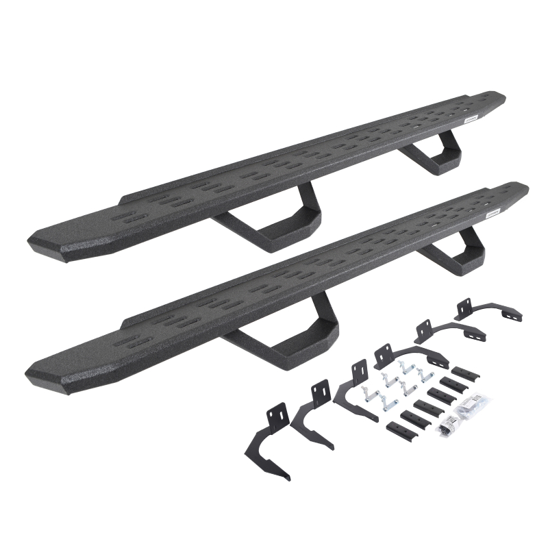 Go Rhino - RB30 Running Boards w/Mounting Brackets, 2 Pairs Drop Steps Kit