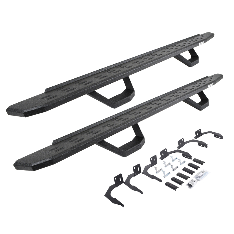 Go Rhino - RB30 Running Boards w/Mounting Brackets, 2 Pairs Drop Steps Kit