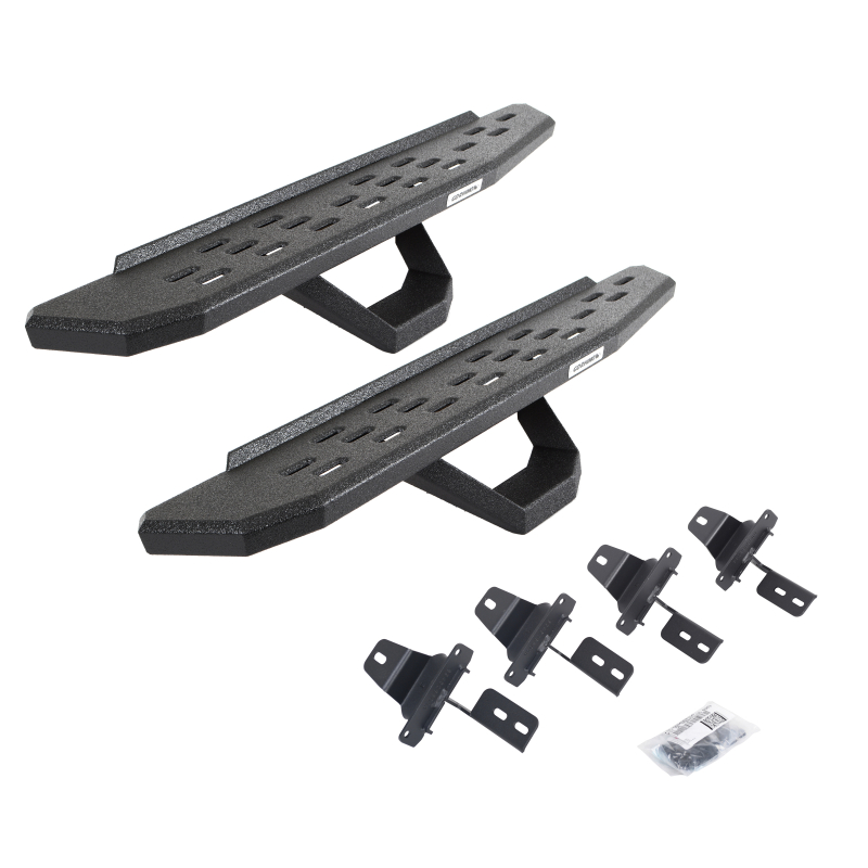 Go Rhino - RB30 Running Boards w/Mounting Brackets, 1 Pair Drop Steps Kit