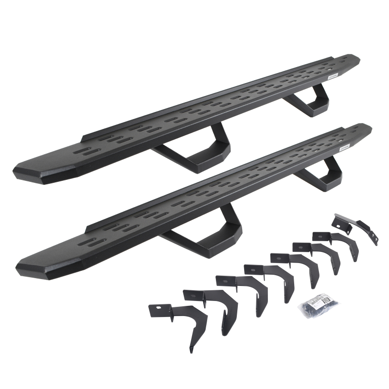 Go Rhino - RB30 Running Boards w/Mounting Brackets, 2 Pairs Drop Steps Kit