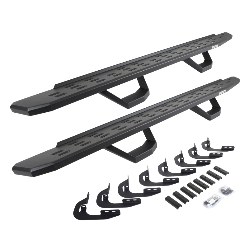 Go Rhino - RB30 Running Boards w/Mounting Brackets, 2 Pairs Drop Steps Kit