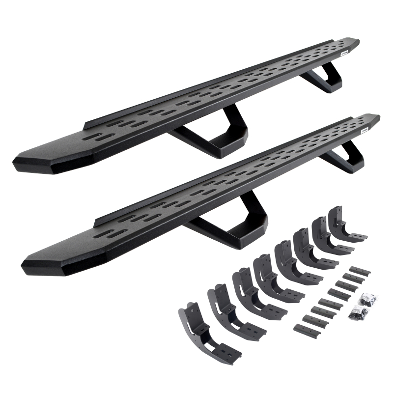 Go Rhino - RB30 Running Boards w/Mounting Brackets, 2 Pairs Drop Steps Kit