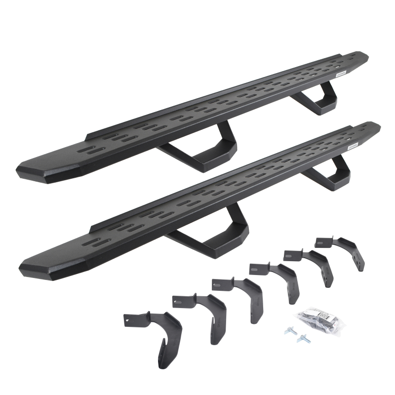 Go Rhino - RB30 Running Boards w/Mounting Brackets, 2 Pairs Drop Steps Kit