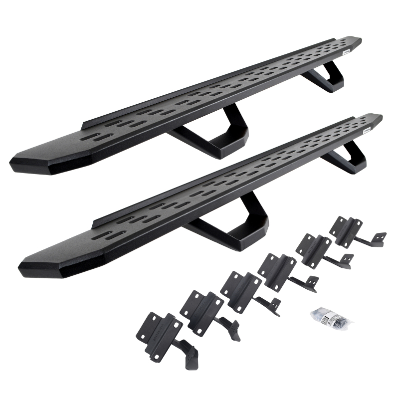 Go Rhino - RB30 Running Boards w/Mounting Brackets, 2 Pairs Drop Steps Kit