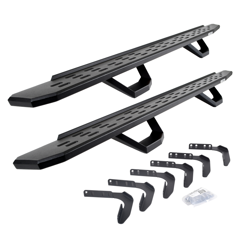 Go Rhino - RB30 Running Boards w/Mounting Brackets, 2 Pairs Drop Steps Kit
