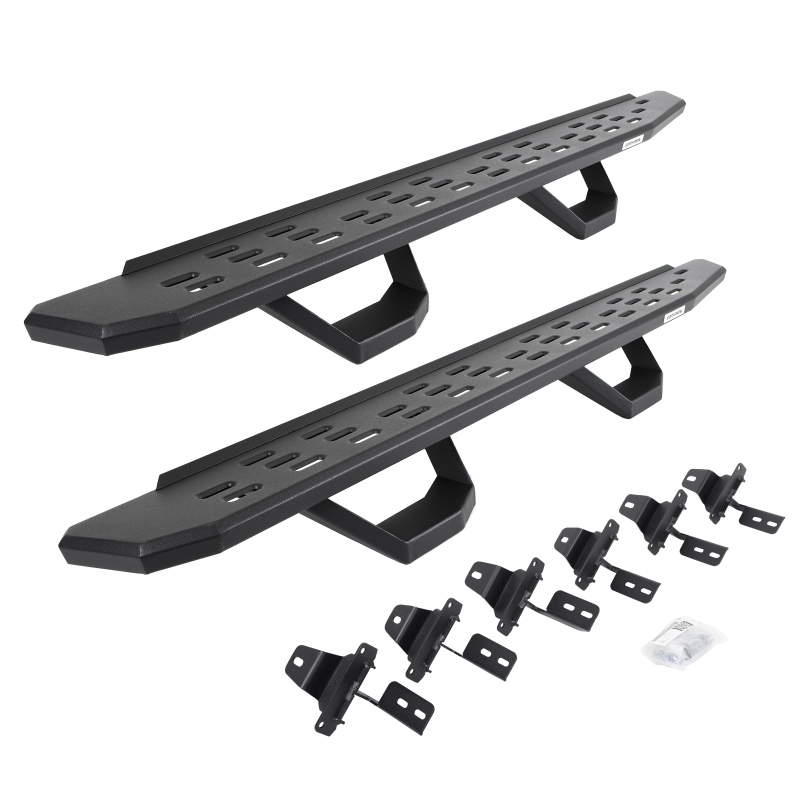 Go Rhino - RB30 Running Boards w/Mounting Brackets, 2 Pairs Drop Steps Kit