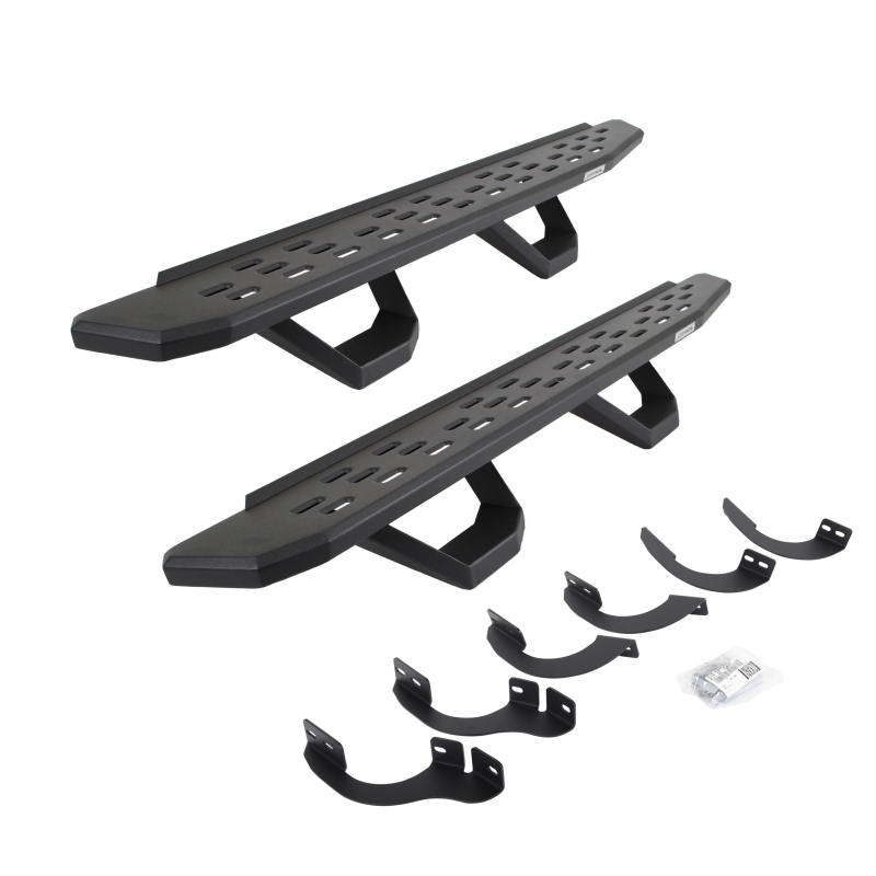 Go Rhino - RB30 Running Boards w/Mounting Brackets, 2 Pairs Drop Steps Kit