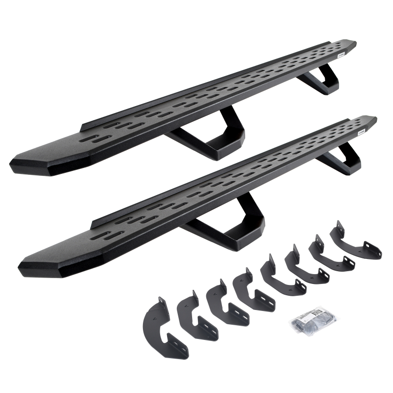 Go Rhino - RB30 Running Boards with Brackets, 2 Pairs Drop Steps Kit - Crew Max
