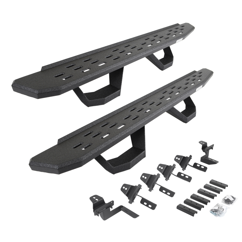Go Rhino - RB30 Running Boards w/Mounting Brackets, 2 Pairs Drop Steps Kit