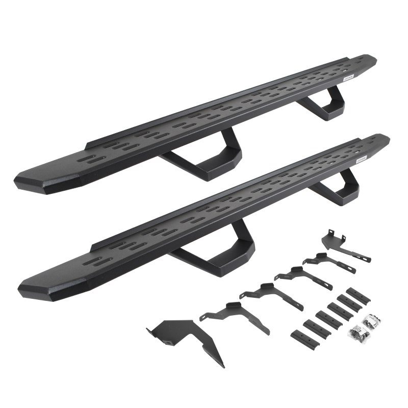 Go Rhino - RB30 Running Boards w/Mounting Brackets, 2 Pairs Drop Steps Kit