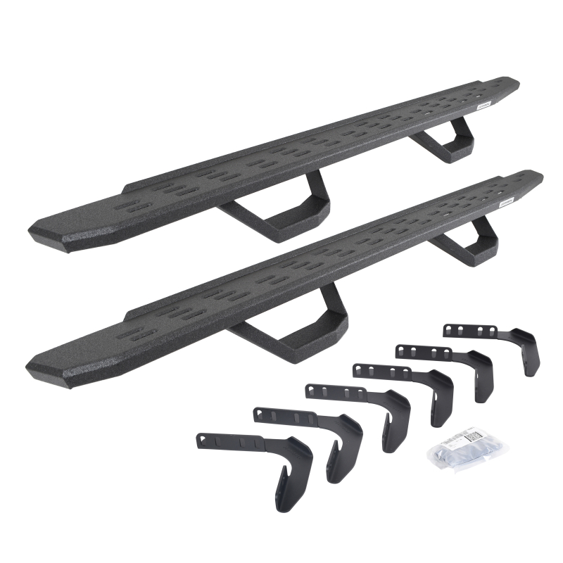Go Rhino - RB30 Running Boards w/Mounting Brackets, 2 Pairs Drop Steps Kit