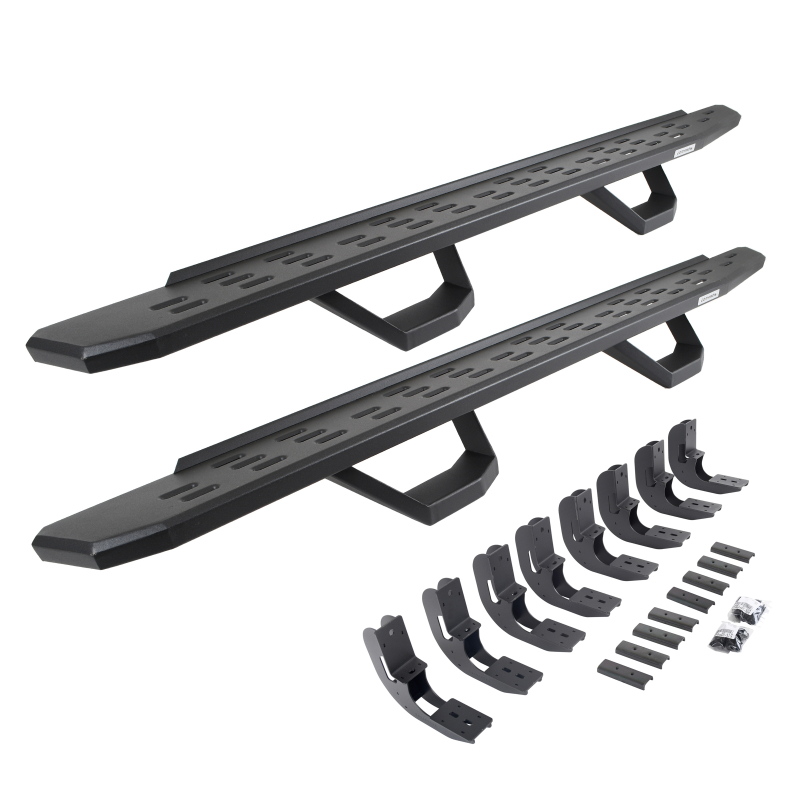 Go Rhino - RB30 Running Boards w/Mounting Brackets, 2 Pairs Drop Steps Kit