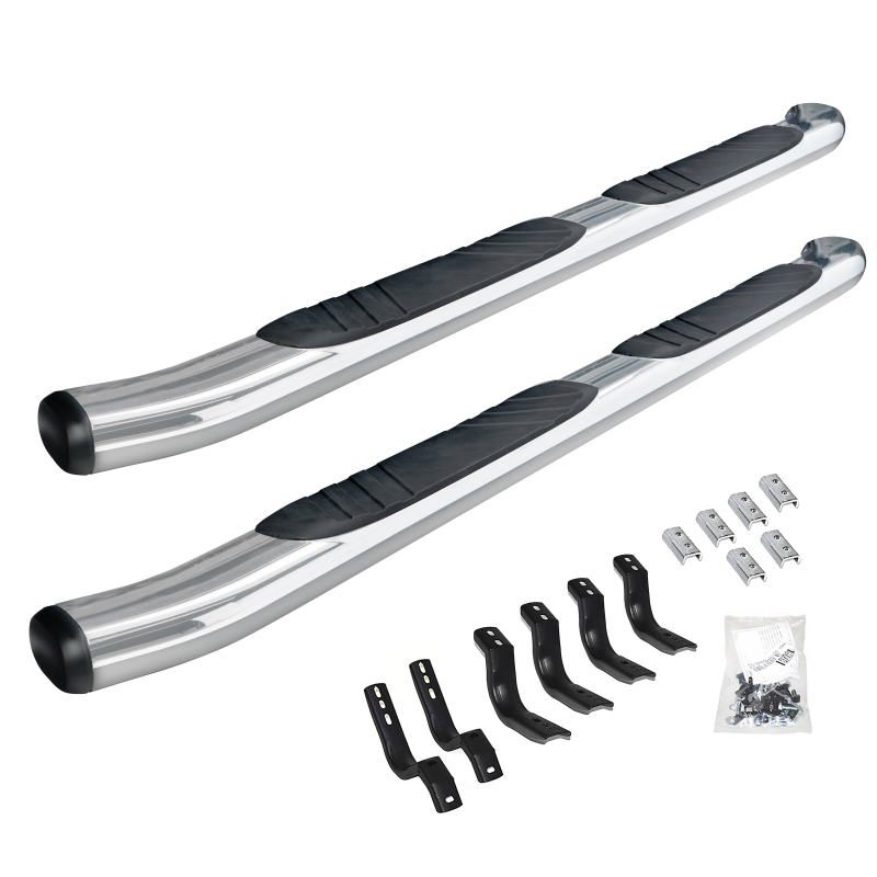 Go Rhino - 5" OE Xtreme Composite Side Steps with Mounting Brackets Kit - Chrome - Double Cab Only