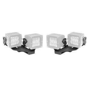 XE Center Hood LED Light Mounts for Jeep JL/JT - Fits Dual 3x3 LED Cubes, offset mount