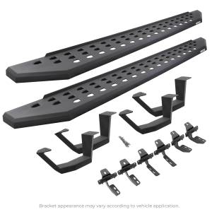 RB20 Running Boards with Brackets, 2 Pairs Drop Steps Kit - Double Cab