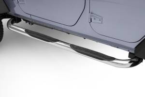 4000 Series 3" Round Side Steps Kit w/Step Bars+Mounting Brackets