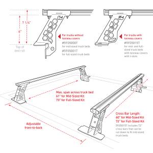 Go Rhino - XRS Cross Bars - Truck Bed Rail Kit for Full-Sized Trucks without Tonneau Covers - Image 7