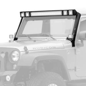 WLF Windshield LED Light Frame for Jeep JK - Fits 30" LED Bar & 4x 3x3 LED Lights