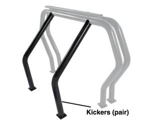 Bed Bar Component - Pair of Kickers (On wheel wells) - Black Powdercoat