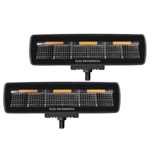 Blackout Combo Series LED Lights - Pair of Sixline Flood Lights With Amber Accent