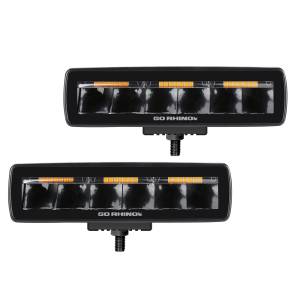 Blackout Combo Series LED Lights - Pair of Sixline Spot Lights With Amber Accent