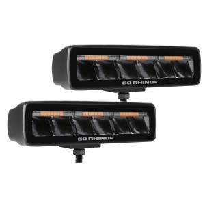 Go Rhino - Blackout Combo Series LED Lights - Pair of Sixline Spot Lights With Amber Accent - Image 2