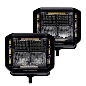 Blackout Combo Series LED Lights - Pair of 4x3 LED Cube Sideline Flood Lights W/Amber