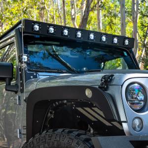 Go Rhino - WLF Windshield Light Frame for Jeep JK - Fits Eight 3" LED Cube Lights - Image 3