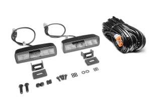 Go Rhino - Blackout Combo Series LED Lights - Pair of Sixline Flood Lights With Amber Accent - Image 6