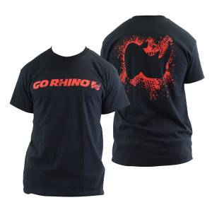Go Rhino Splatter Logo Tee, Red on Black,Large
