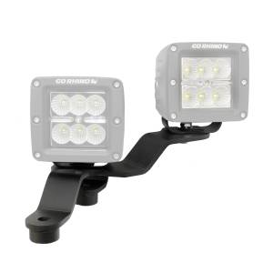 Go Rhino - XE Windshield Cowl LED Light Mounts for Jeep JL/JT - Fits Dual 3x3 LED Cubes Offset - Image 2